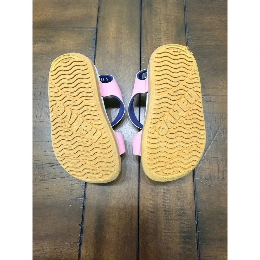 Native Charley Toddler Sandals Pink Navy Blue Size C6 Hook and Loop Straps